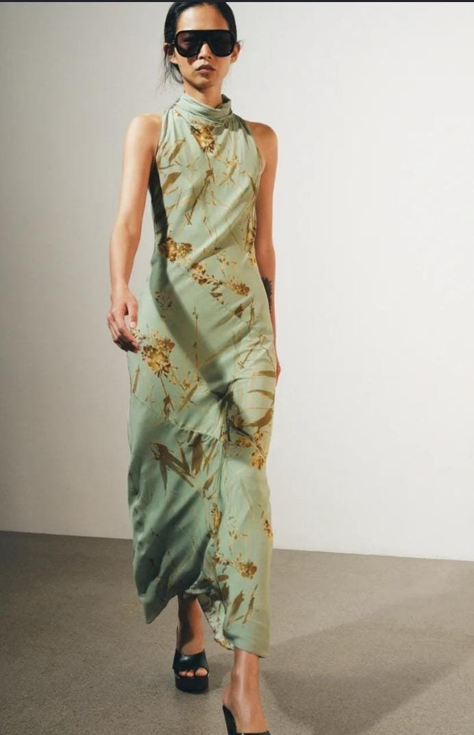 PRINTED BOW DRESS